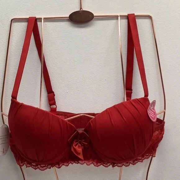 SEXY FEMININE LACE FLORAL PUSH UP BRA LARGE - Picture 1 of 2